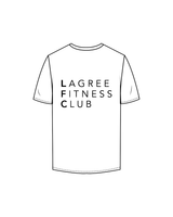 The Mens Tee - White - Lagree Fitness Club - Center Chest / Back - White / Black