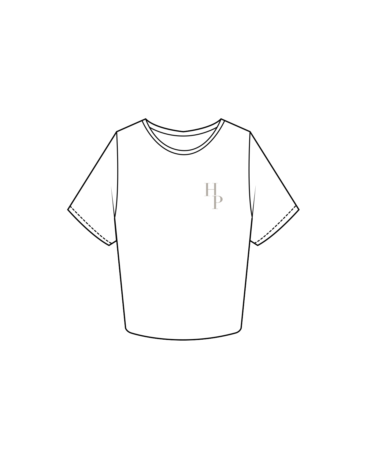 The Crop Tee - White -  Honor Pilates - Left Chest / Back - Tone on Tone
