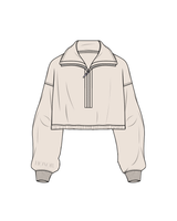 The Suede 1/2 Zip - Latte - Honor Pilates - Right Wrist - Latte Embroidered
