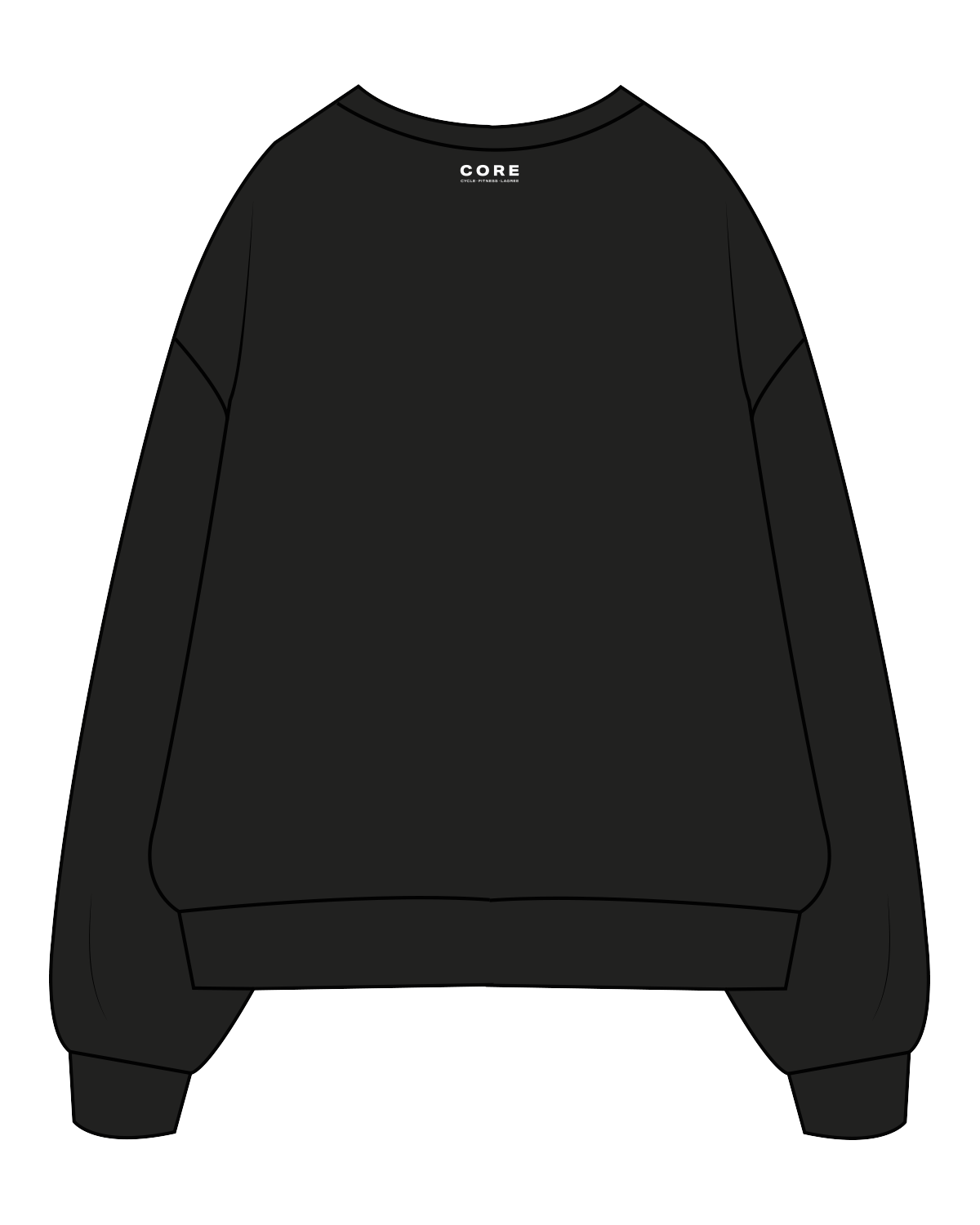 The Classic Crewneck - Black - Core Cycle Lagree - Front / Back - White
