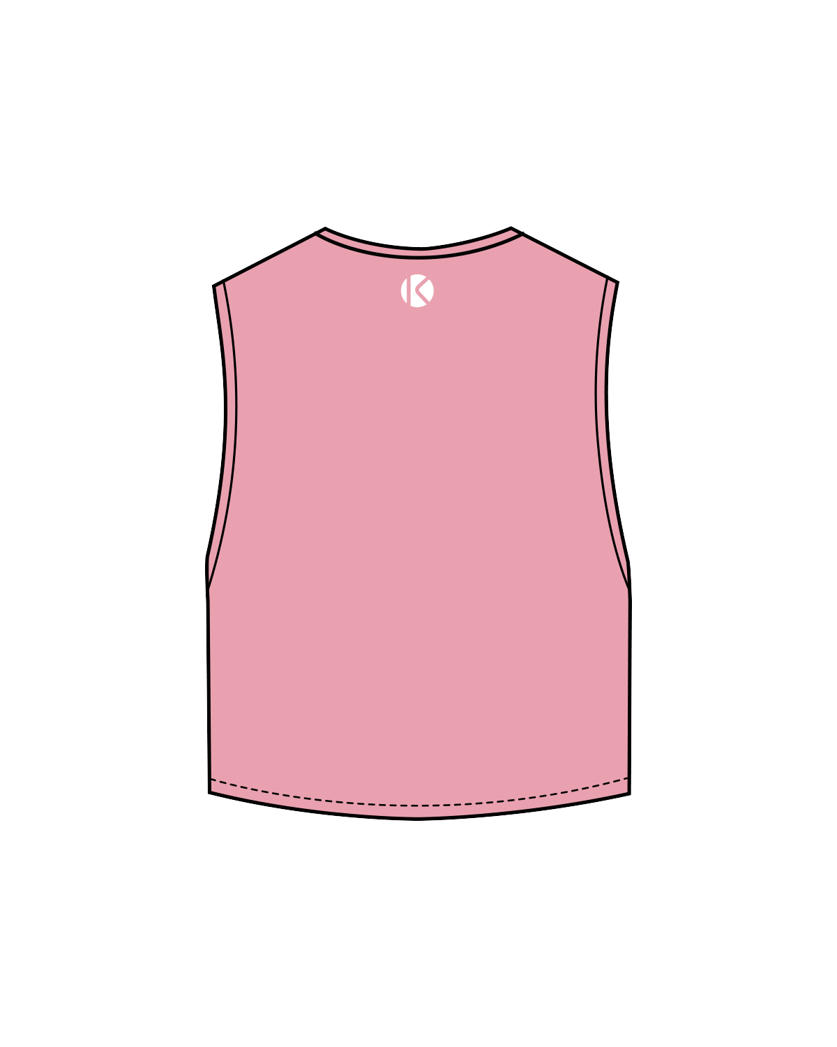 The Crop Muscle Tank - Bubblegum - Kysko - Center / Back - White