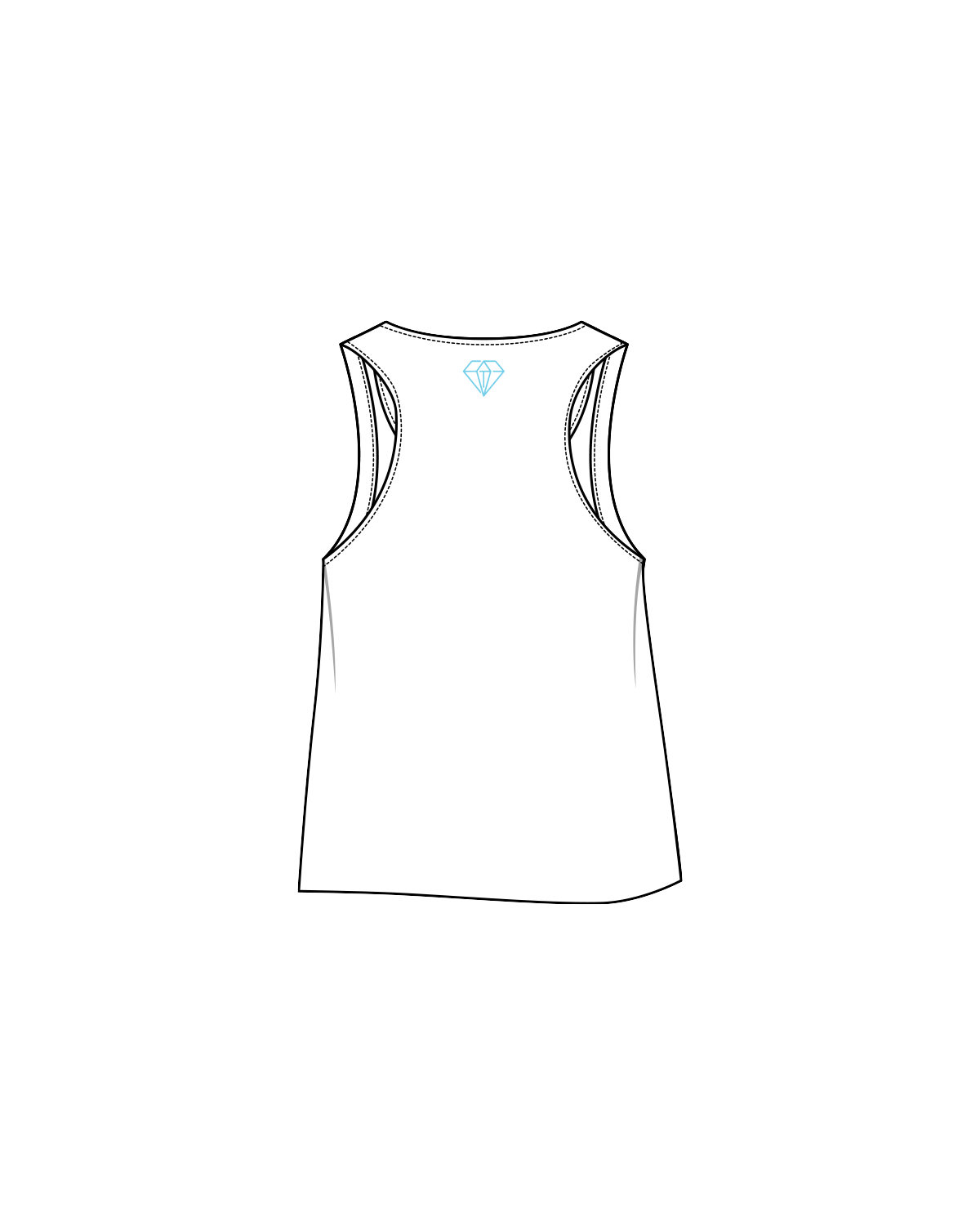 The Crop Tank - White - HTB Aesthetics - Center / Back - Full Color