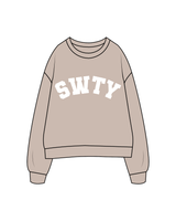 The Womens Crewneck - Bone - SWTY - Varsity / Back - White