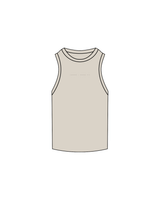 The Ribbed Full Length Tank - Bone - Lagree Versa Fit - Embroidered Logo - Tone on Tone