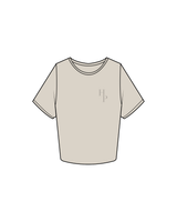 The Crop Tee - Bone - Honor Pilates - Left Chest / Back - Tone on Tone