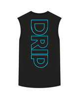 The Mens Classic Tank - Black - Drip Pre Workout - Center Chest / Back - Blue