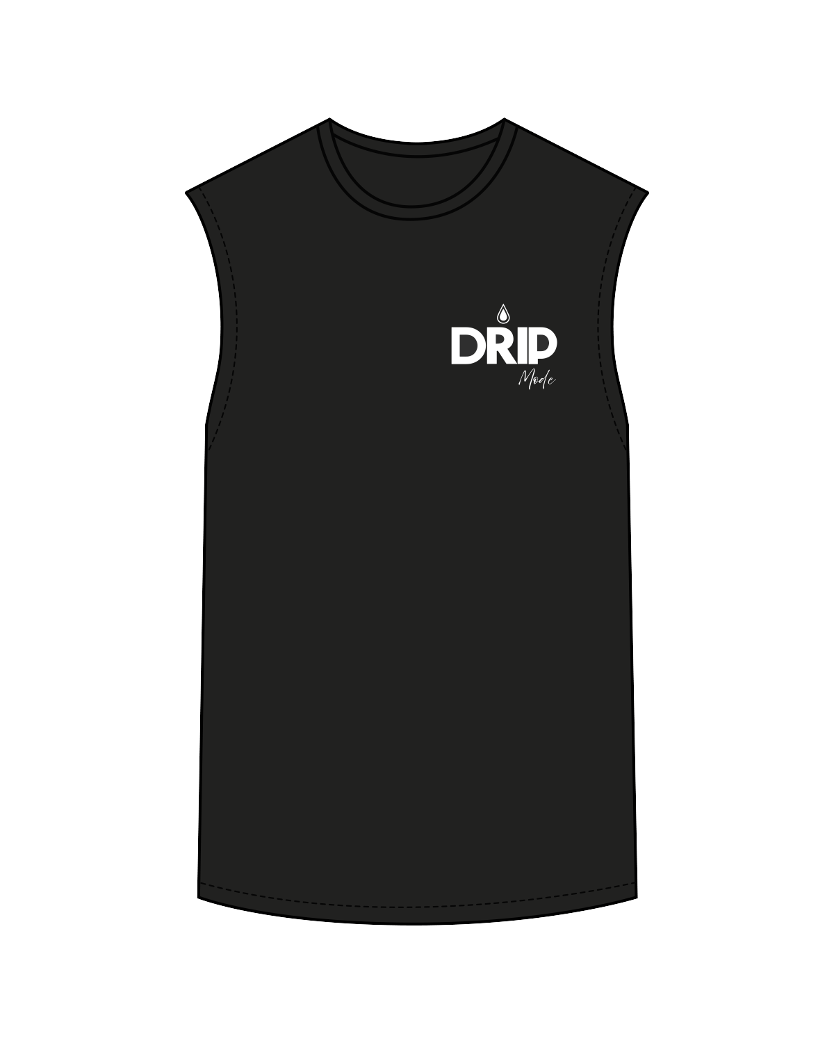 The Mens Classic Tank - Black - Drip Pre Workout - Left Chest / Back - White