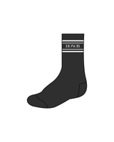 The Crew Grip Sock - Black - Honor Pilates - White