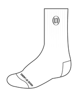 House Of Lagree Grip Sock - Crew - White / Black Logos