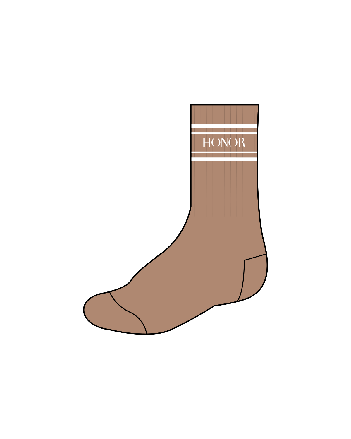 The Crew Grip Sock - Tan - Honor Pilates - White