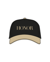 The Trucker Hat - Black / Sand - Honor Pilates - Sand PUFF Embroidery