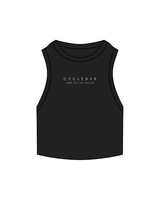 The Ribbed Crop Tank - Black - Cyclebar - Center Chest Embroidered - White