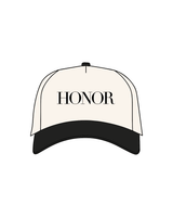 The Trucker Hat - Tan / Black - Honor Pilates - Black PUFF Embroidery
