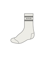 The Crew Grip Sock - Off White - Honor Pilates - Black