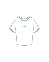 The Crop Tee - White - Drip Pre Workout - Center Chest - Teal