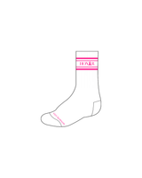 The Crew Grip Sock - White - Honor Pilates - Breast Cancer