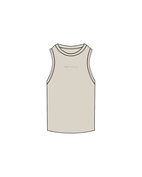 The Ribbed Full Length Tank - Bone - Tight Dallas - Center - Bone Embroidered