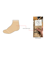 The 1/2 Crew Grip Sock - Caramel - Honor Pilates - White