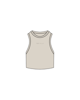The Ribbed Crop Tank - Bone - Tight Dallas - Center - Bone Embroidered