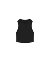 The Ribbed Crop Tank - Black - Tight Dallas - Center - White Embroidered
