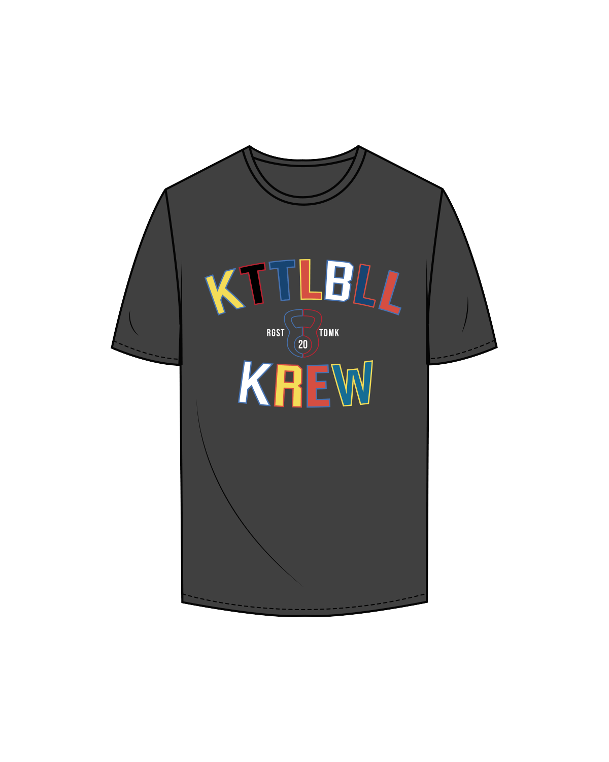 The Mens Tee - Charcoal - Kettleflex - Arch - Full Color