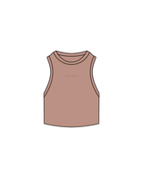 The Ribbed Crop Tank - Clay - Lagree House - Center Chest - Clay Embroidered