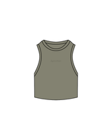The Ribbed Crop Tank - Eucalyptus - Lagree House - Center Chest - Eucalyptus Embroidered