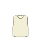 The Crop Muscle Tank - Butter - Lagree House - Center / Back - Butter