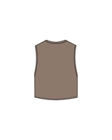 The Crop Muscle Tank - Cacao - Lagree House - Center / Back - Cacao