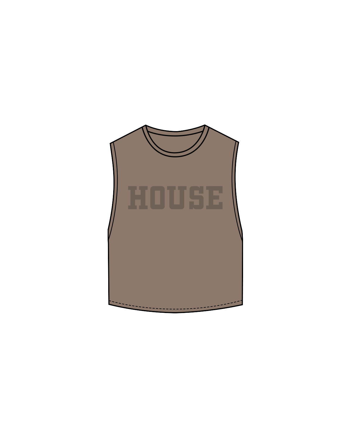 The Crop Muscle Tank - Cacao - Lagree House - Center / Back - Cacao