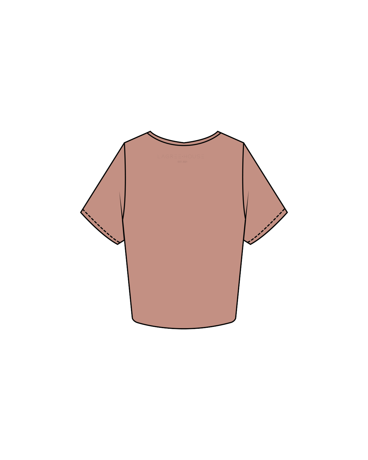 The Crop Tee - Clay - Lagree House - House Center Logo / Back Neck Logo - Clay