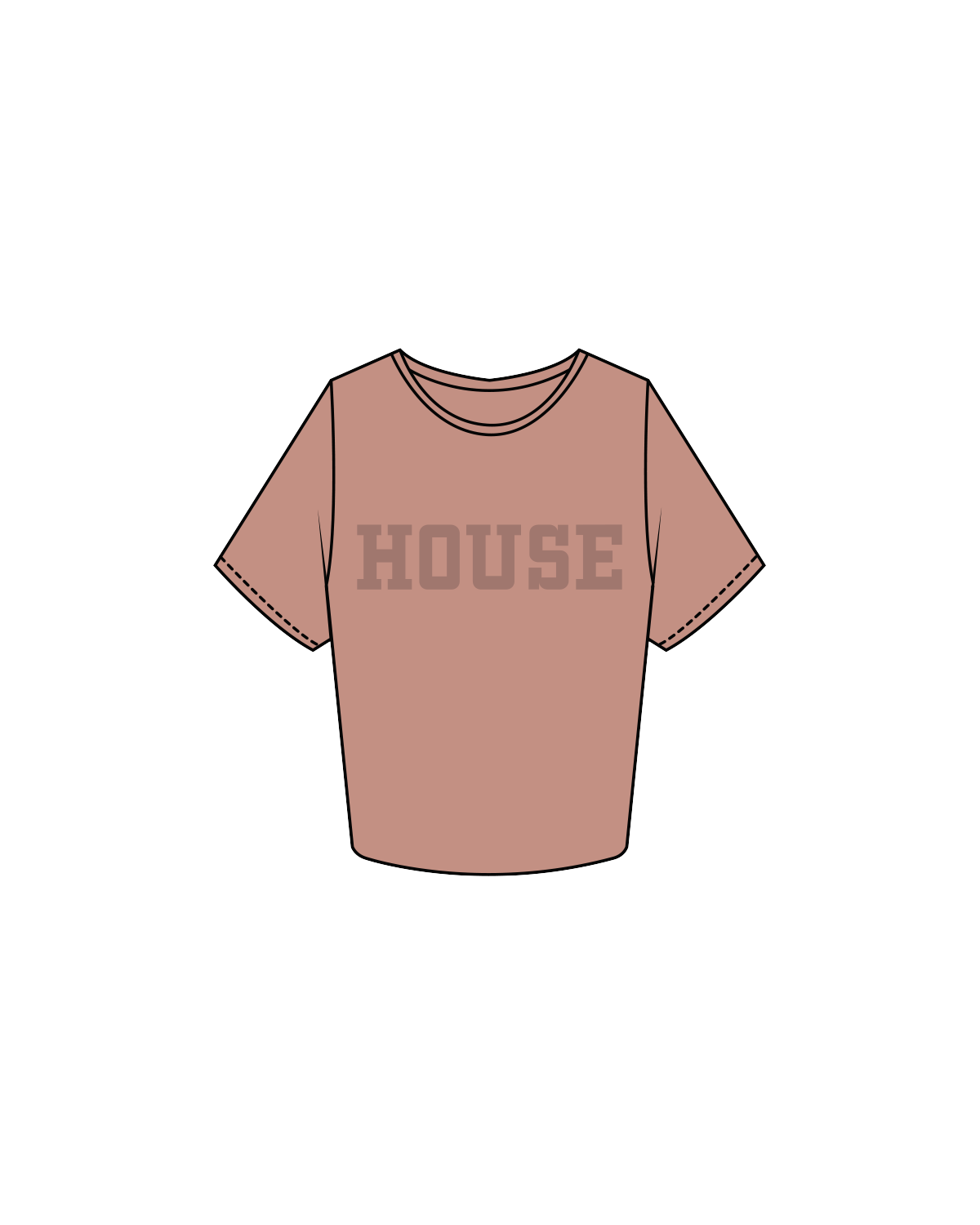 The Crop Tee - Clay - Lagree House - House Center Logo / Back Neck Logo - Clay