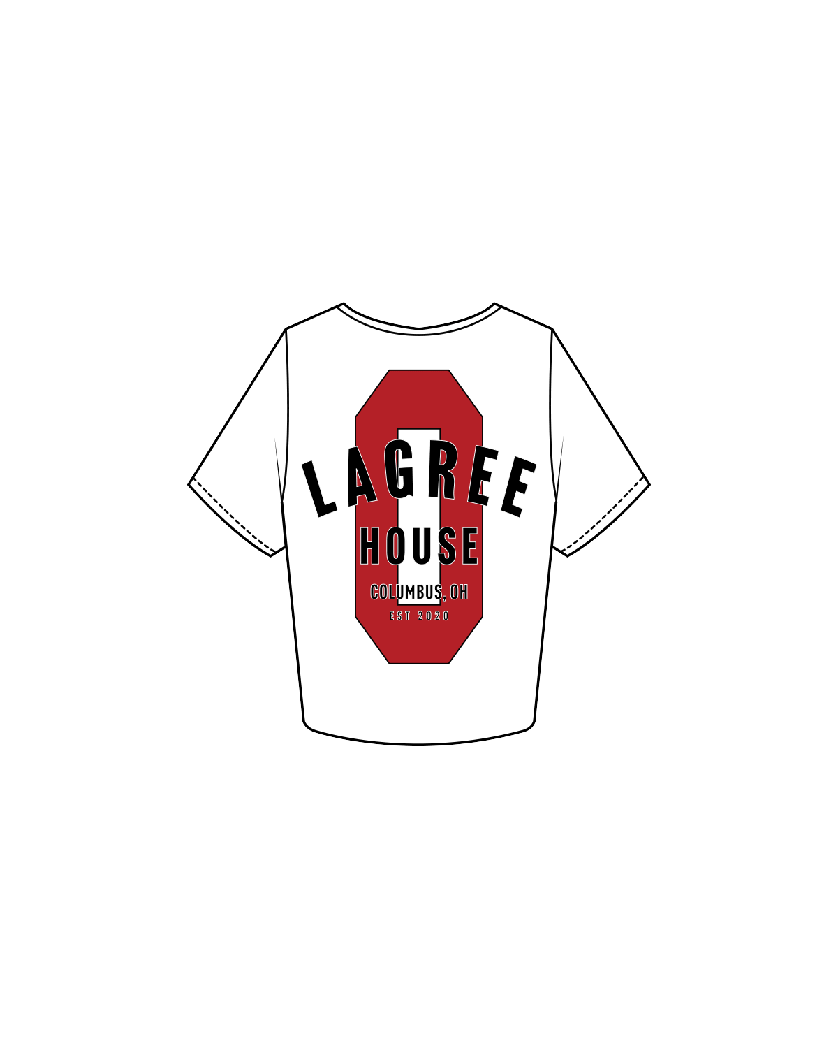 The Crop Tee - White - Lagree House - Left Chest / Back - Full Color