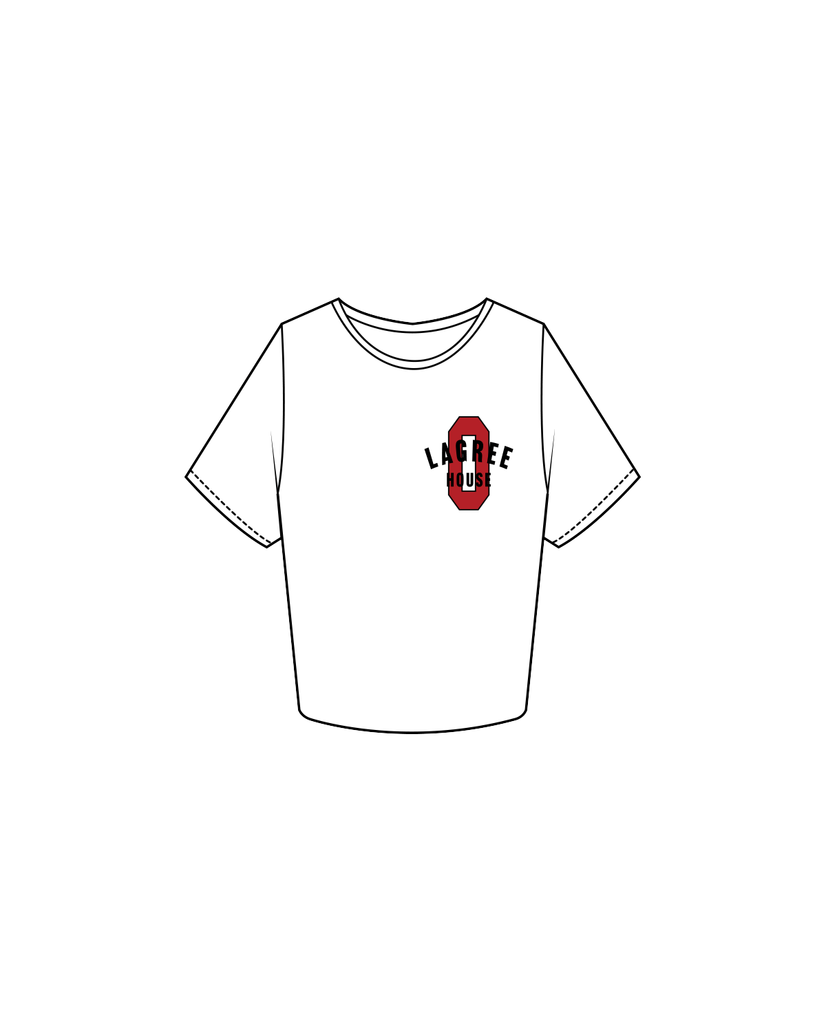 The Crop Tee - White - Lagree House - Left Chest / Back - Full Color