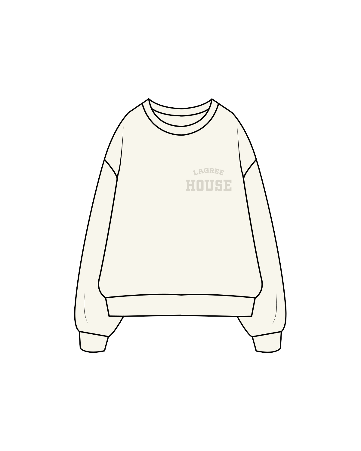 The Classic Crewneck - Off White - Lagree House - Left Chest - Off White