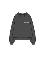 The Womens Crewneck - Washed Black - Lagree House - Left Chest - White