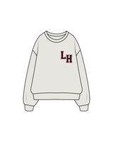 The Womens Crewneck - Washed Bone - Lagree House - Left Chest / Back - Full Color