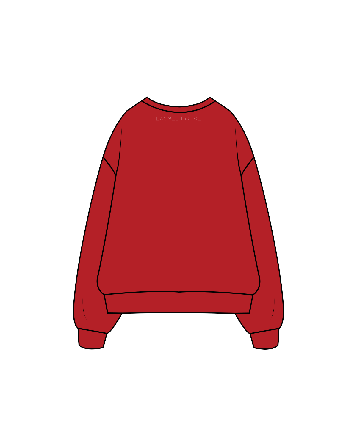 The Classic Crewneck - Red - Lagree House - Center / Back - Full Color
