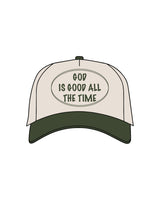The Canvas Cap - Natural / Forest - GODSHOUSE - Center Crown - Back Stacked "Triangle Logo" -  Embroidered - Forest