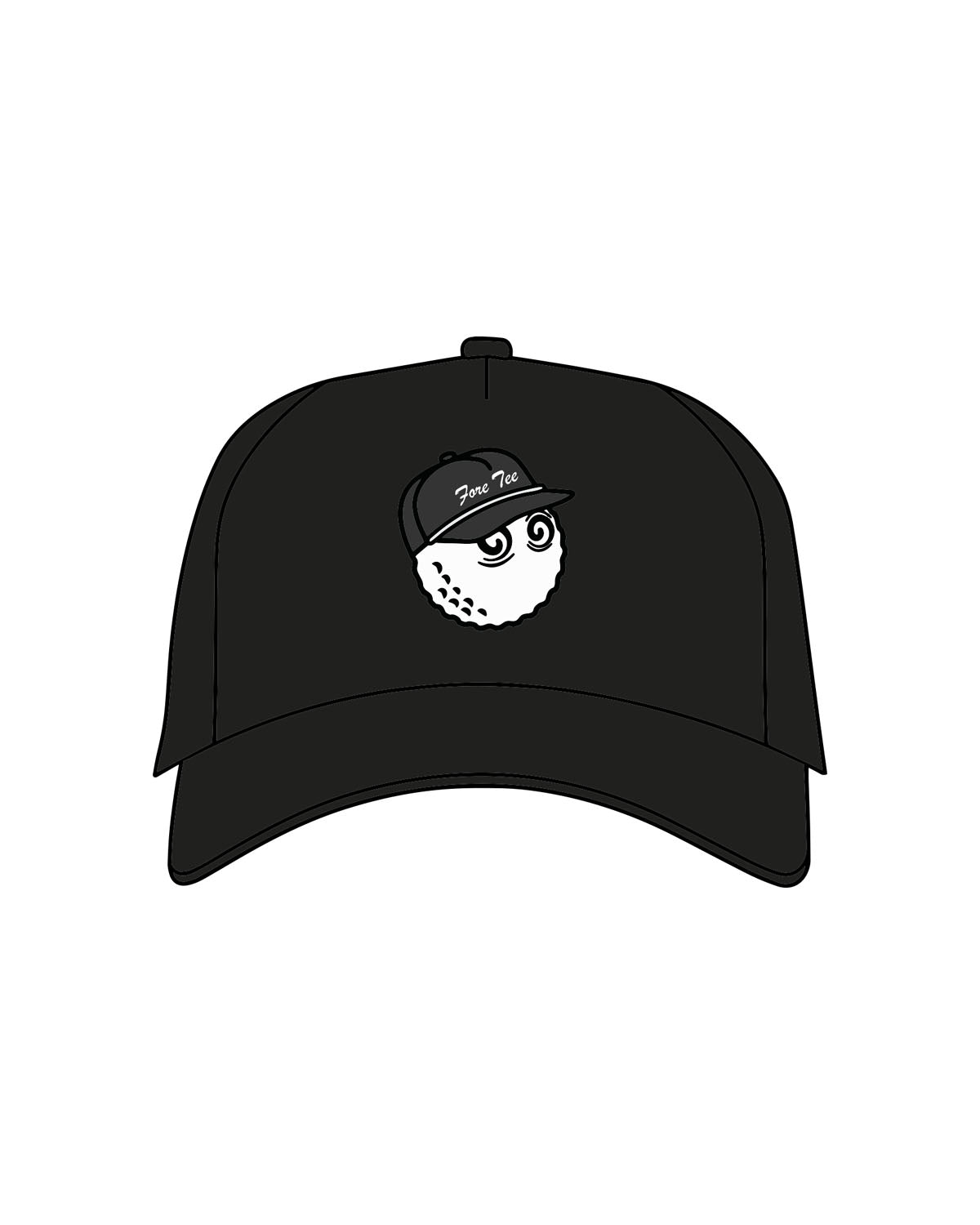 The Foam Trucker - Black - James Forty - Center  Crown - Printed - Full Color