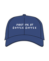 The Dad Hat - Royal - Coffee - Center Crown Stacked  Words - Embroidered - White