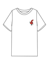 The Mens Heavyweight Tee - White - Corefire - Left Chest Flame - Full Back Center - Full Color