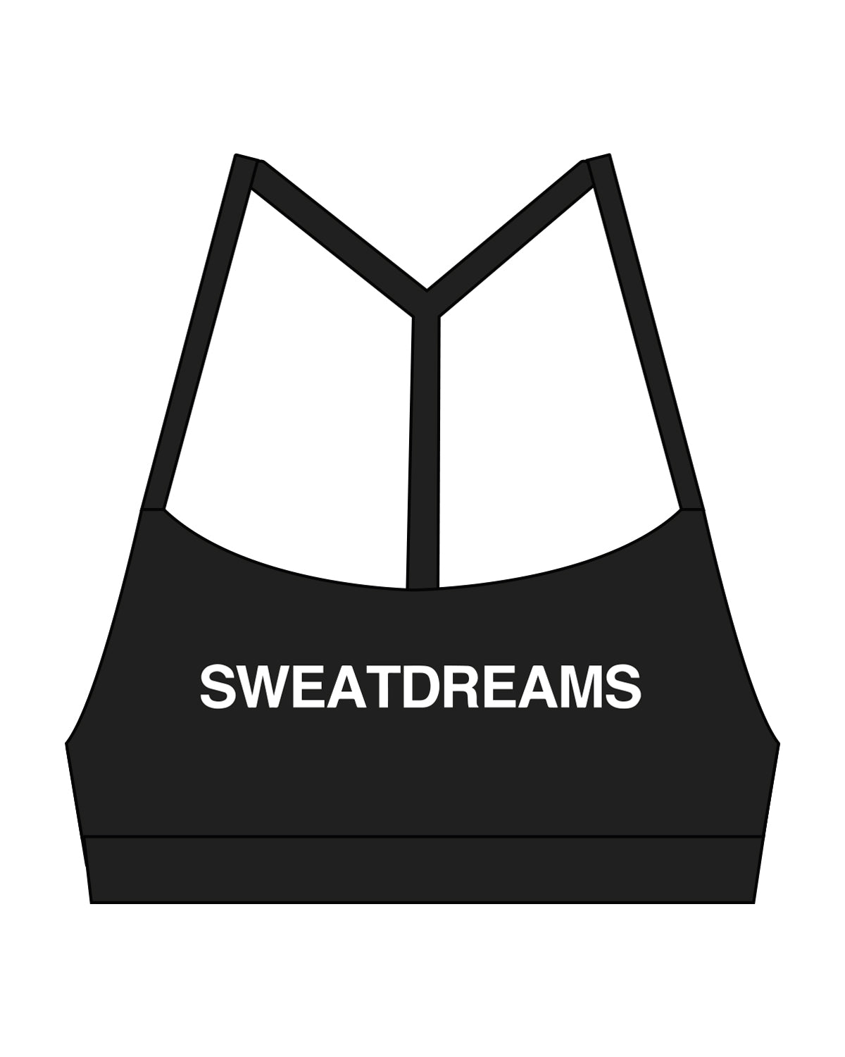 The Basic Bra - Black - SWEATDREAMS - Center Chest & Back Center  - White