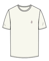 The Mens Tee - Off White - The Burn Society - Left Chest - Flame - & - Back Center - Round - Printed - Granite