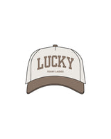The Canvas Cap - Natural / Walnut - Lucky Penny - Center Crown Stacked - Printed - Walnut