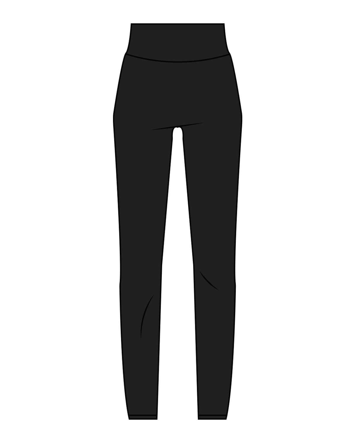 The Basic Legging - Black - Barre 3 - Back Waist Center Initials - White