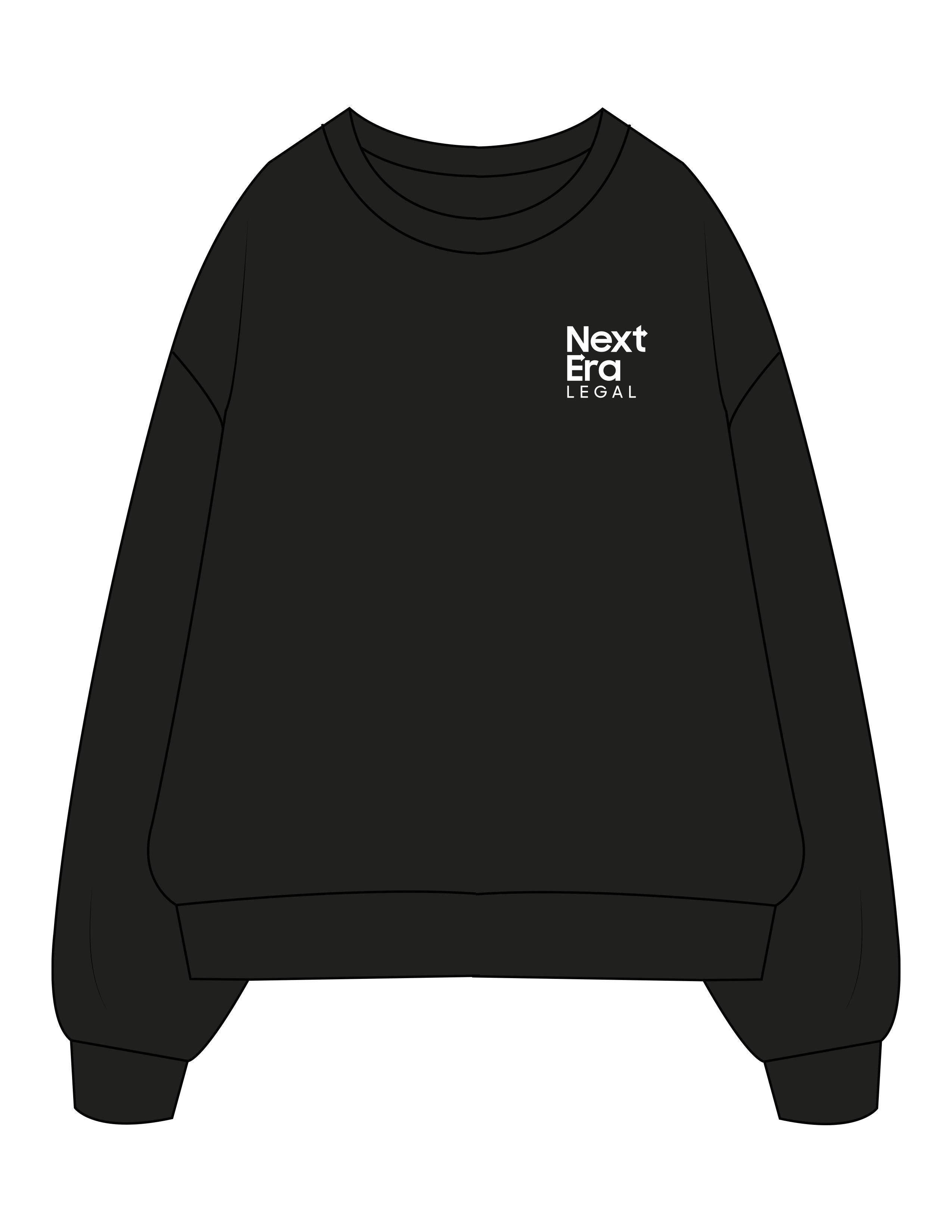 The Mens Crewneck - Black - Next Era Legal - Left Chest Stacked - Printed - White