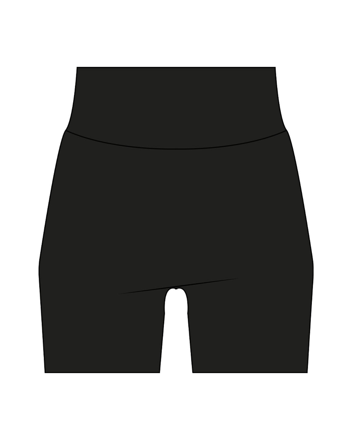 The Basic Short - Black - ZENERGY CYCLING - Back Waistline Icon - Printed - White