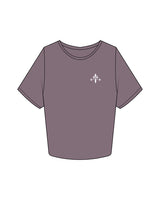 The Crop Tee - Mauve - Armonia - Left Chest & Back Center - White