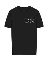 The Mens Tee - Black - Done Neatly - Left Chest & Center Back Stacked - White